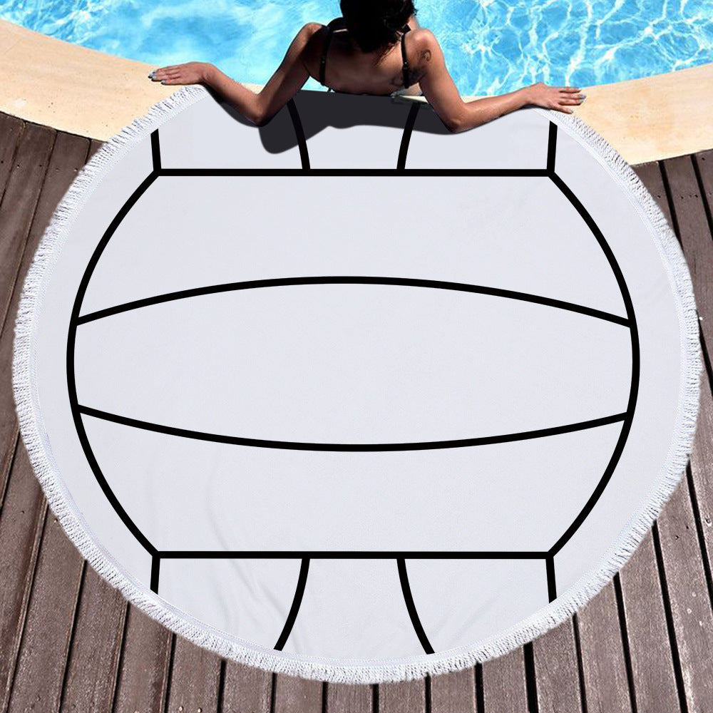 Round printed beach towel bath towel