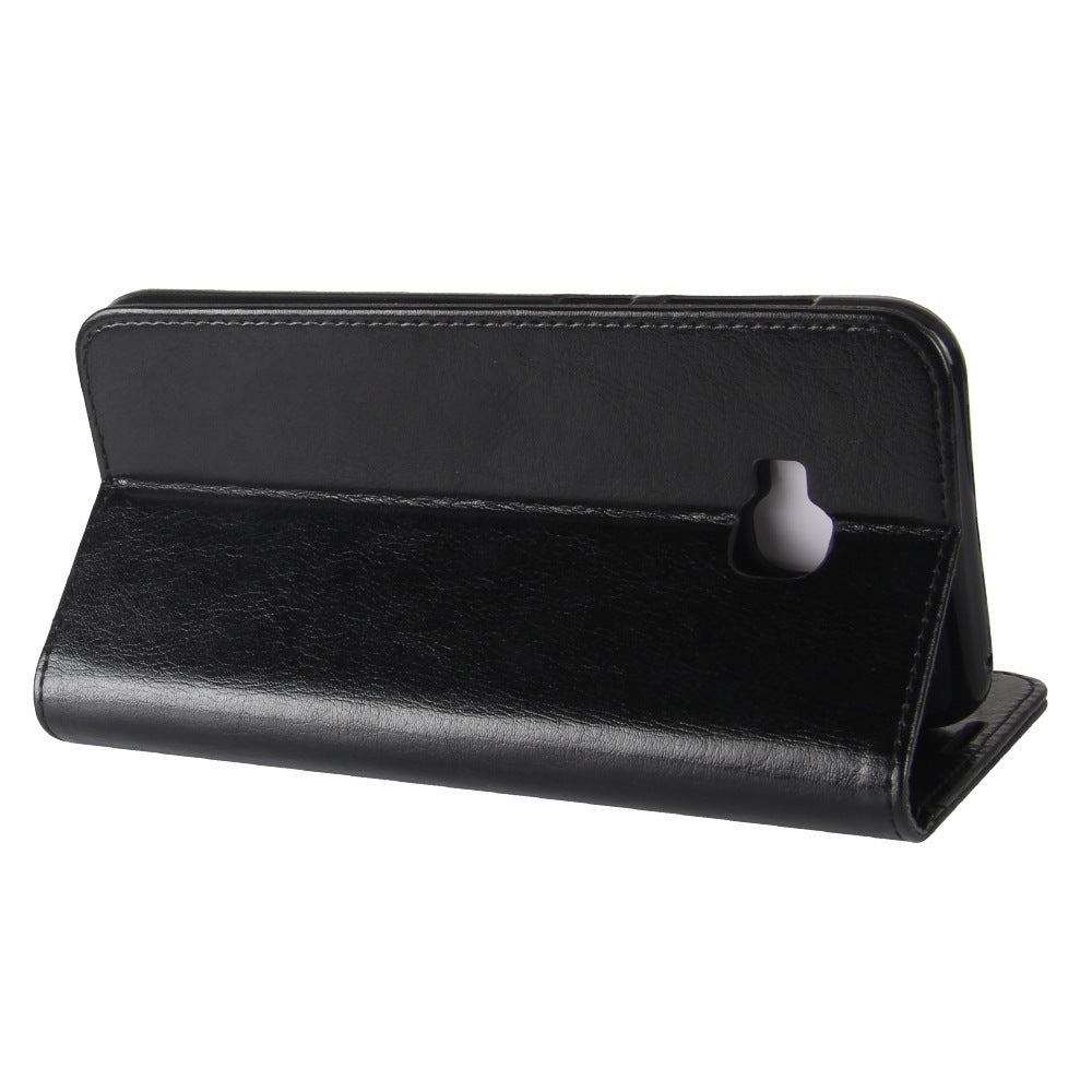 Crazy Horse Print Wallet Leather Case