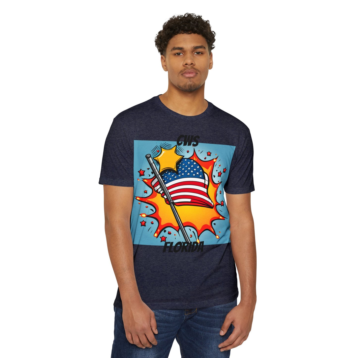 CWS Florida USA Flag Unisex CVC Jersey T-shirt By Cozy Winter Store (ships within USA only)