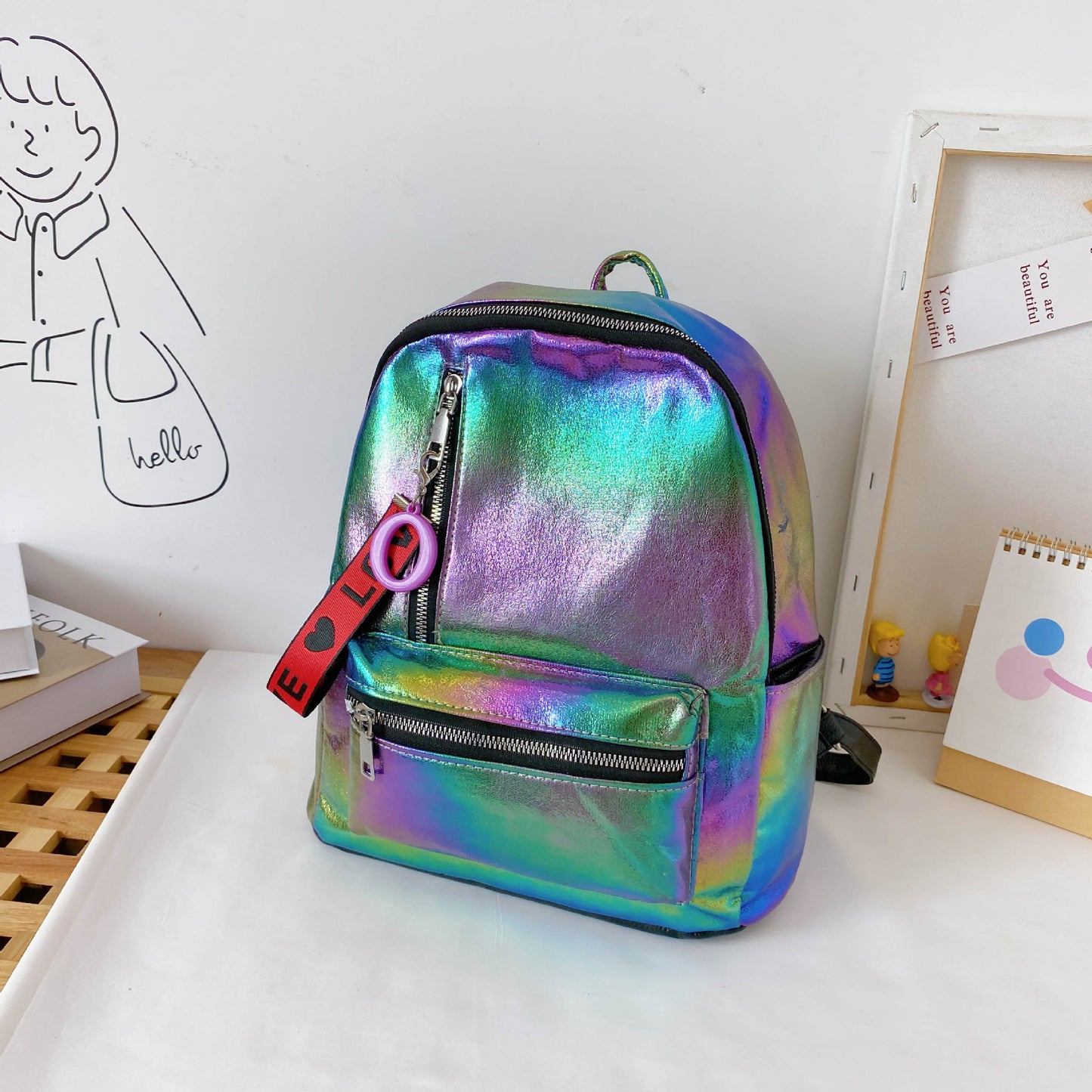 Laser-colored cute backpack