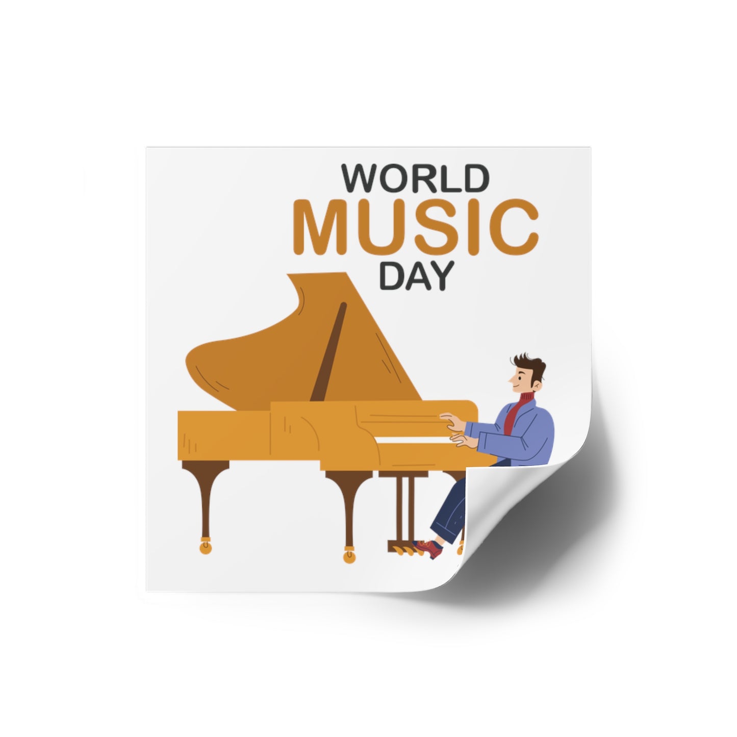 CWS Celebrations World Music Day Square Stickers, Indoor\Outdoor