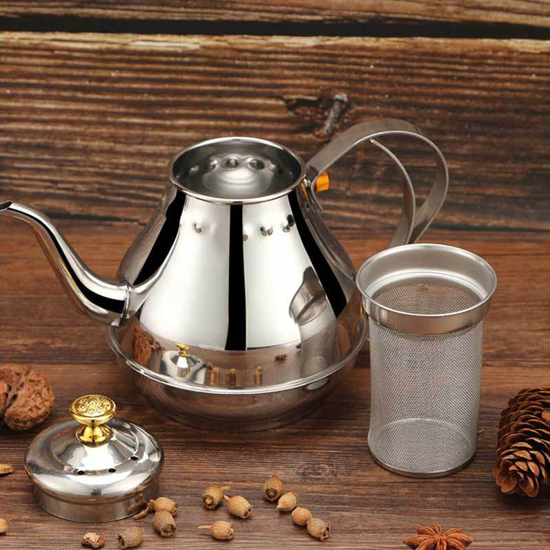 1,2/1,8 l Latin Pot Edelstahl Teekanne mit Teesieb Teekanne Kaffeekanne Induktionsherd Wasserkocher Teegeschirr-Sets 