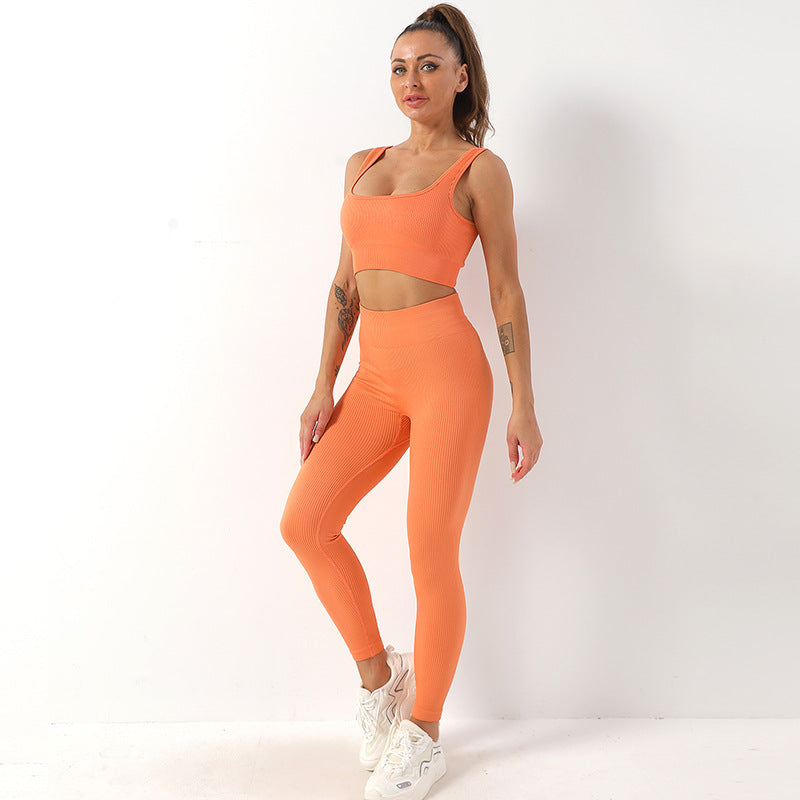 2-teiliges Set mit nahtlosem Yoga-BH und Po-Lifting-Leggings mit hoher Taille für Frauen, Sport-Fitness-Yogahosen, Sportbekleidung, Outfits, Kleidung