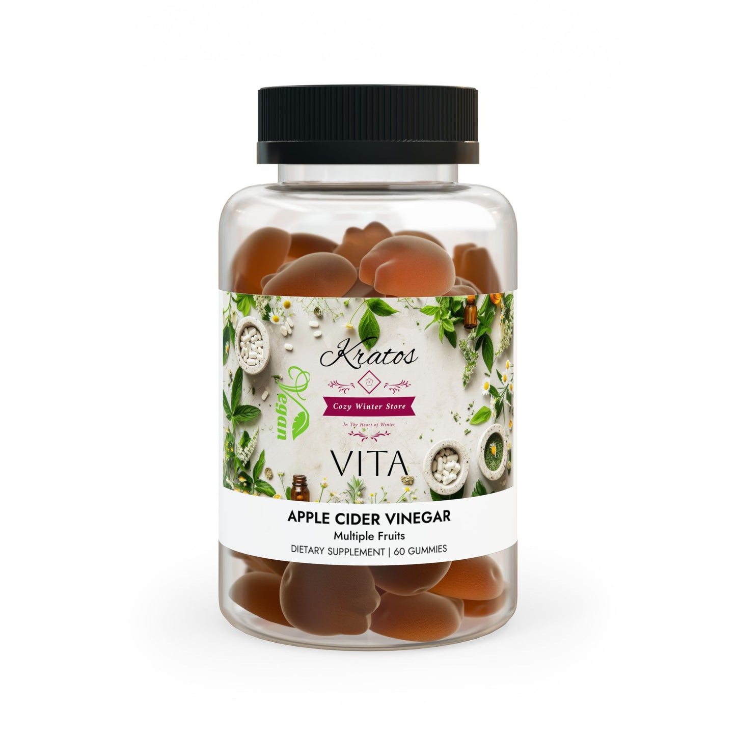 CWS Kratos Vita Apple Cider Vinegar Gummies (60 Gummies) by Cozy Winter Store