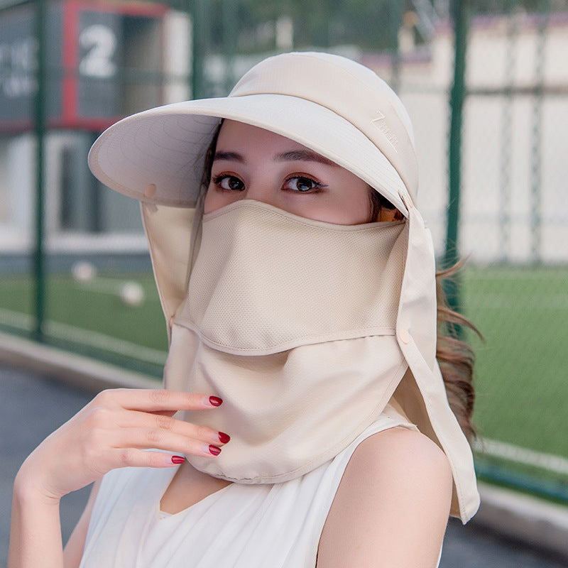 Sun Hats For Women Summer Sun Visor Hat With Big Heads Wide Brim Beach Hat Omnibearing UV Female Caps Face Neck Protection