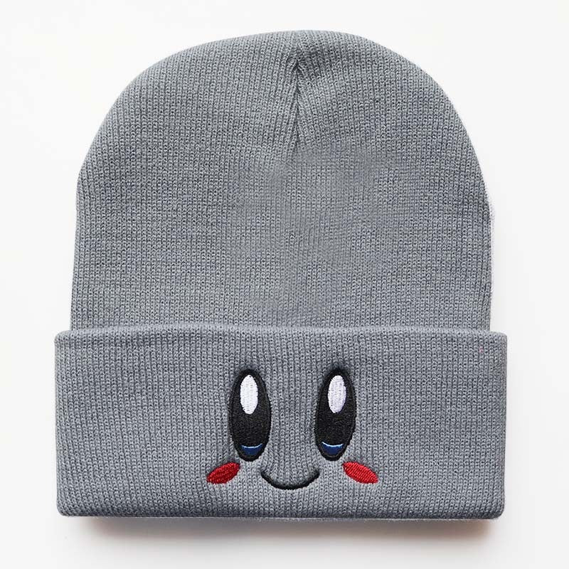 Men And Women Cute Smiling Face Eyes Hoshi Embroidered Knitted Hat Warm Hood Student Head Winter Wool Hat