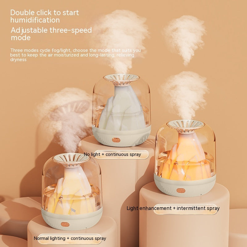 Household Large Capacity Charging Humidifier Flame Aroma Diffuser