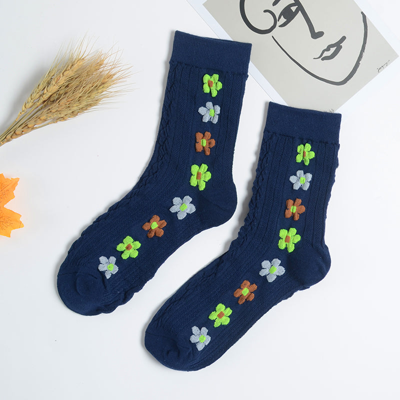 Cute autumn and winter stockings small flowers winter flower stockings