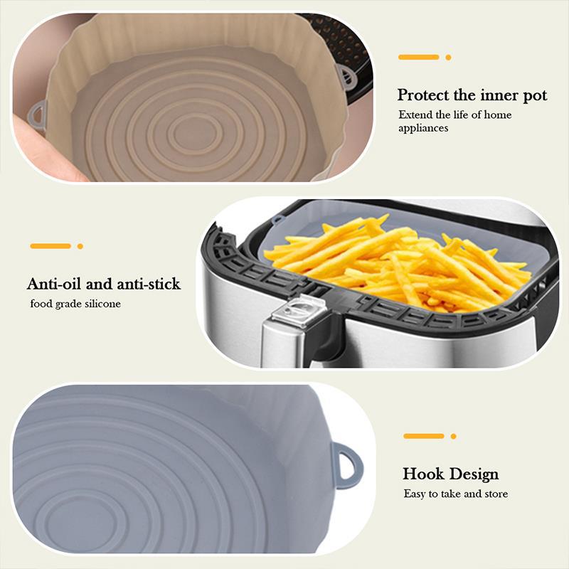 Air Fryer Oven Baking Pan Fried Chicken Basket Rubber Pad