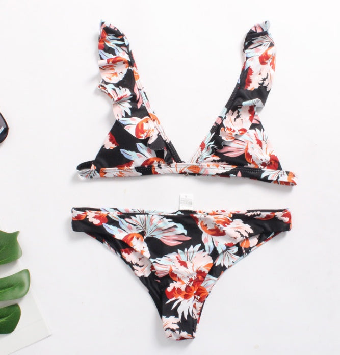 sexy woman swimsuit women high quality Floral print long brazilian bikini