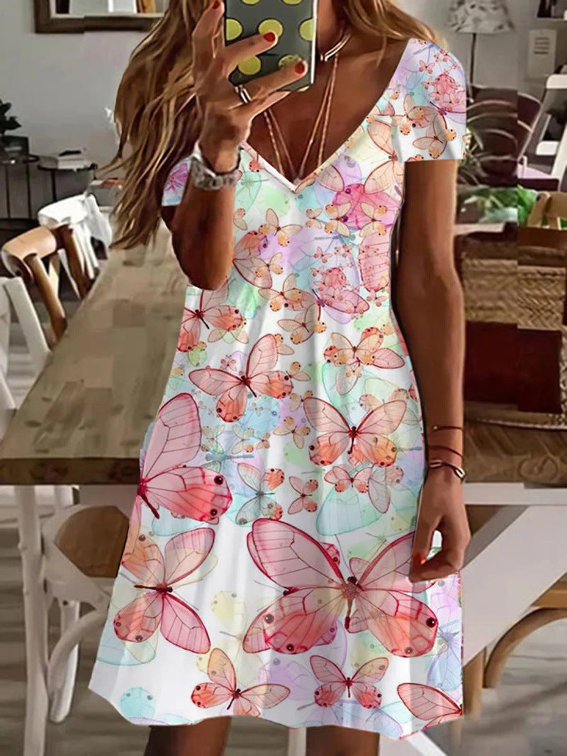 Collar Floral Print Female Dress