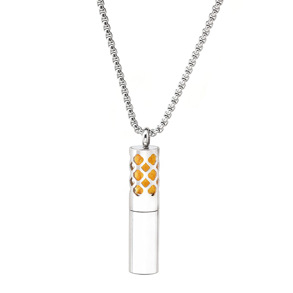 Essence Elysium: Stainless Steel Aromatherapy Pendant Perfume Necklace.