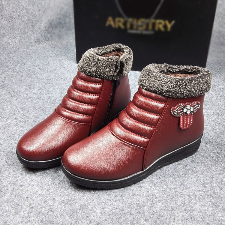 The new winter shoes elderly mother lady shoes thick warm high Bangmian boots lady winter cotton boots