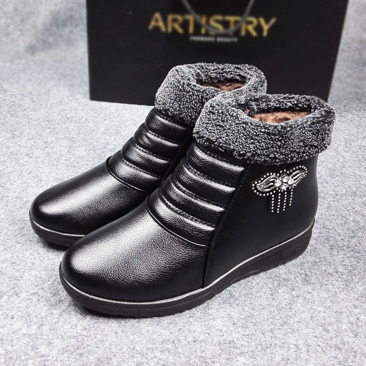 The new winter shoes elderly mother lady shoes thick warm high Bangmian boots lady winter cotton boots