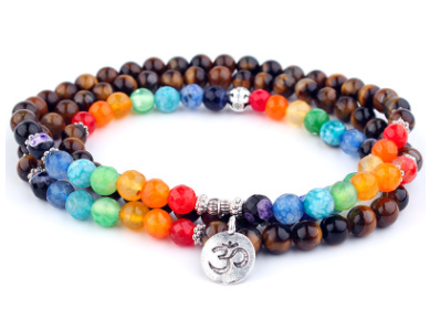 AliExpress Explosion 108 Naturstein Rosenkranz Armband Legierung 3D Lotus Lebensbaum Fußkettchen Yoga Mala Halskette