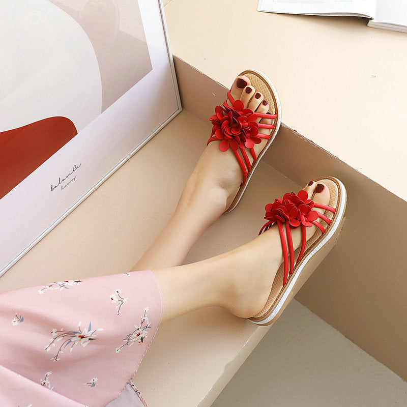 Flat Bottomed Summer Roman Floral Sandals