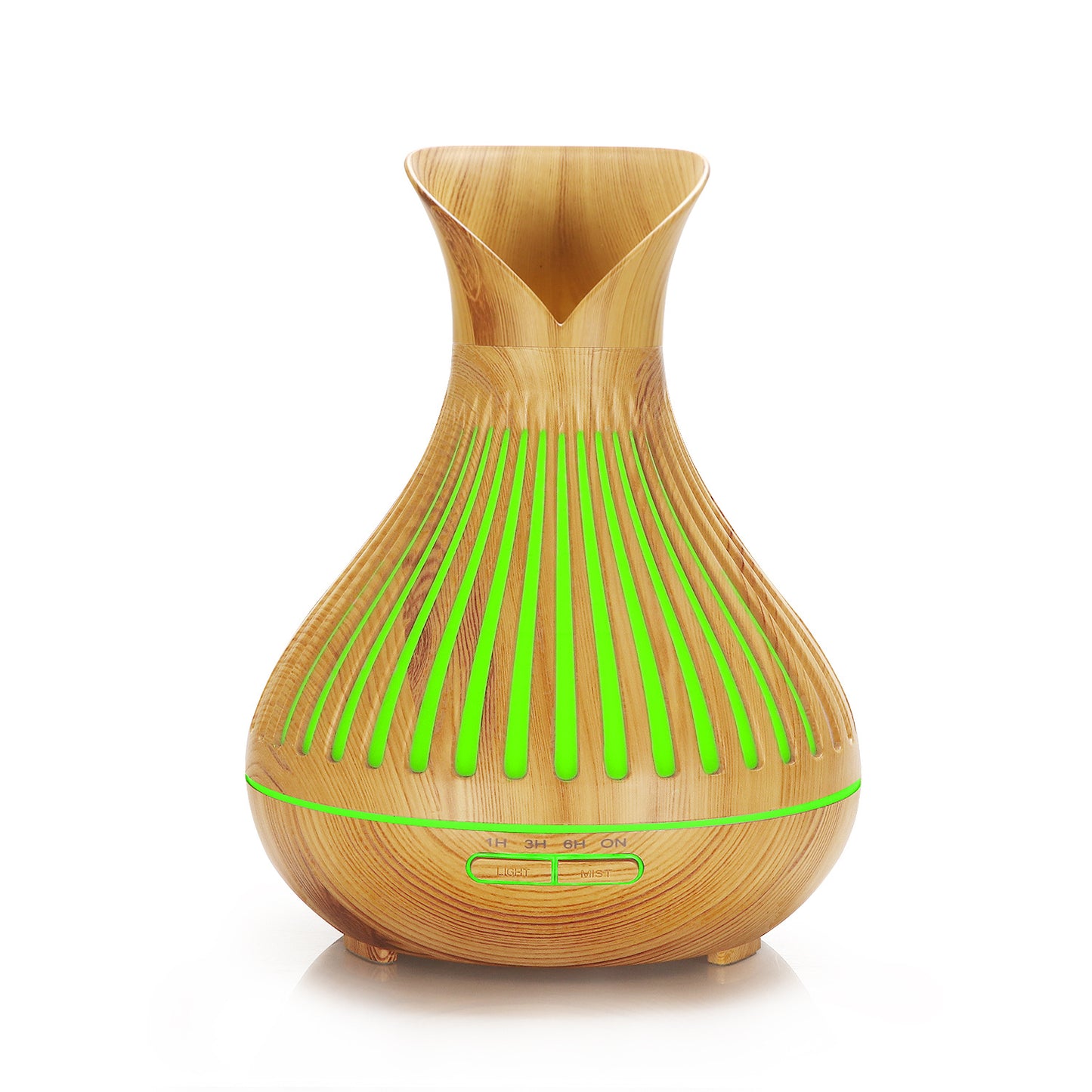 Neu Aroma Diffusor 500ml Holzmaserung Luftbefeuchter Hause Hohl Vase Luftbefeuchter Große 