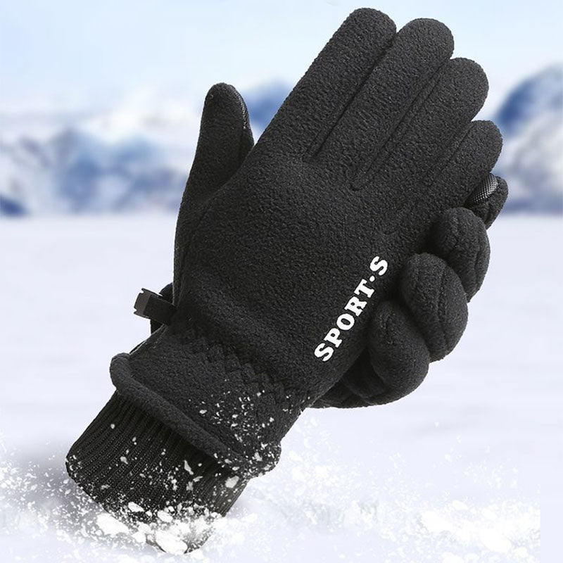 Outdoor-Skihandschuhe, Winter-Polarfleece-Klapphandschuhe, Winterhandschuhe für Herren und Damen sowie verdickte, warme Touchscreen-Handschuhe aus Samt