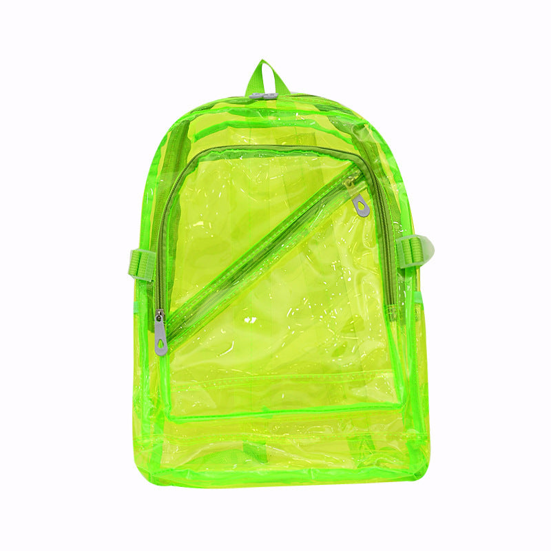 New Backpack Student Schoolbag Transparent Jelly Pack Waterproof Rucksack Plastic Backpack