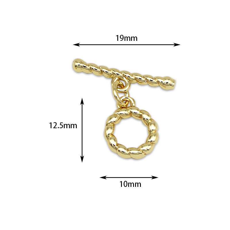 Zubehör Halskette Clip Armband Knopf Kupfer Beschichtung 18K Echtgold OT Schnalle Farbbeständige Gold Ending Verbindungsschnalle