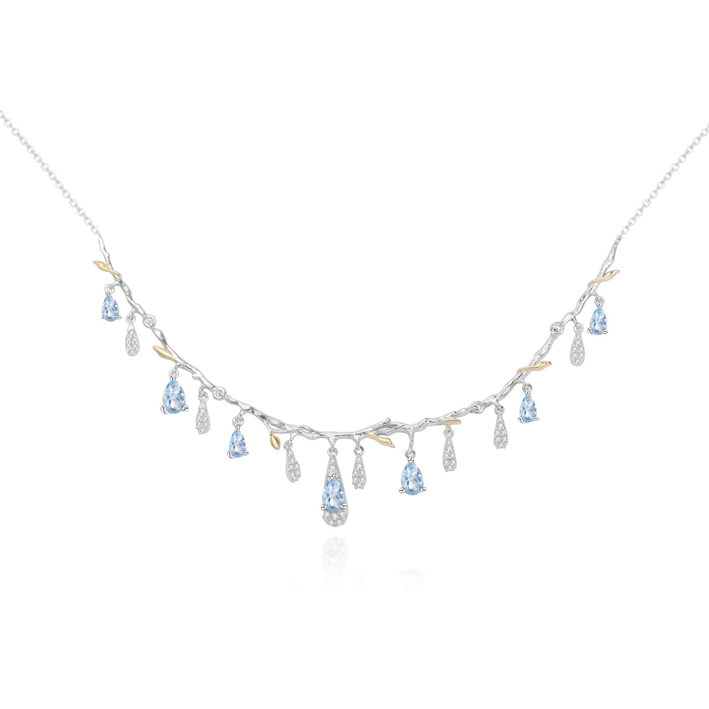 S925 Silver Natural Topaz Necklace