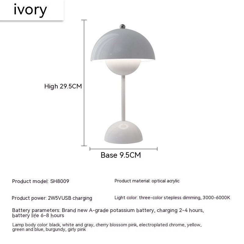 Mushroom Table Lamp Desk Lamp Touch Portable Lamp LED Rechargeable Night Light For Room Bedroom Home Decoration Gifts Table Lamp