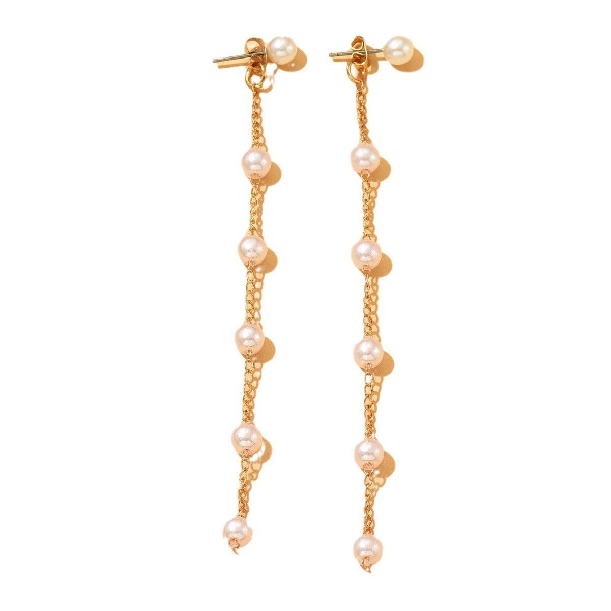 Women's Fashionable All-match Gas Pearl Long Chain Earrings