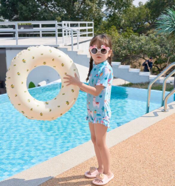 Thickened Children's Retro Striped Swimming Ring Inflatable