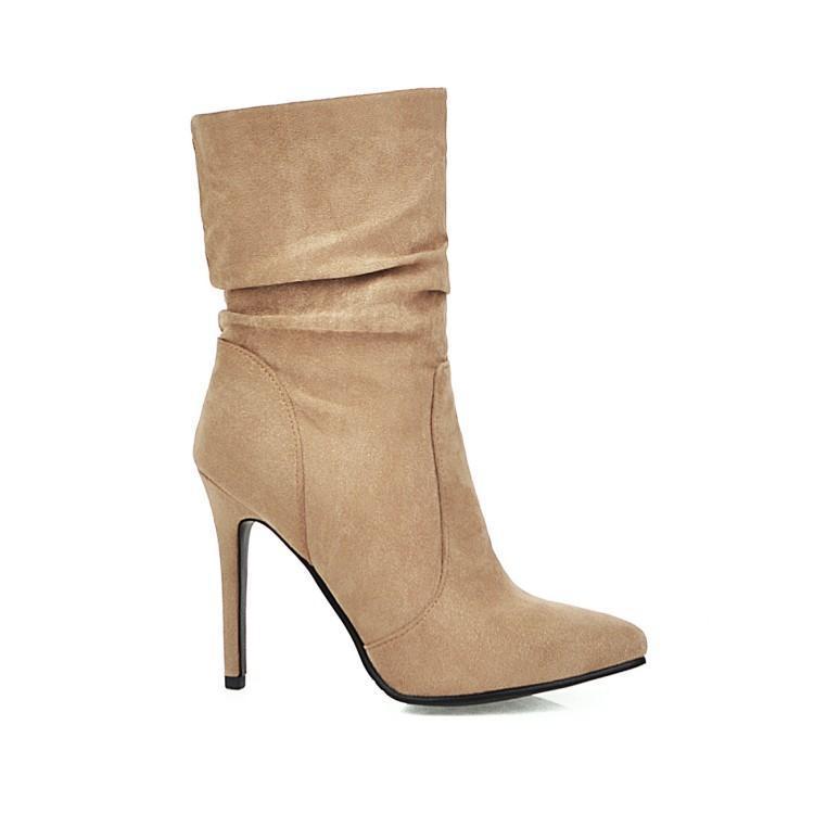 High Heel Stiletto Spitz Socken Stiefel elastische Booties