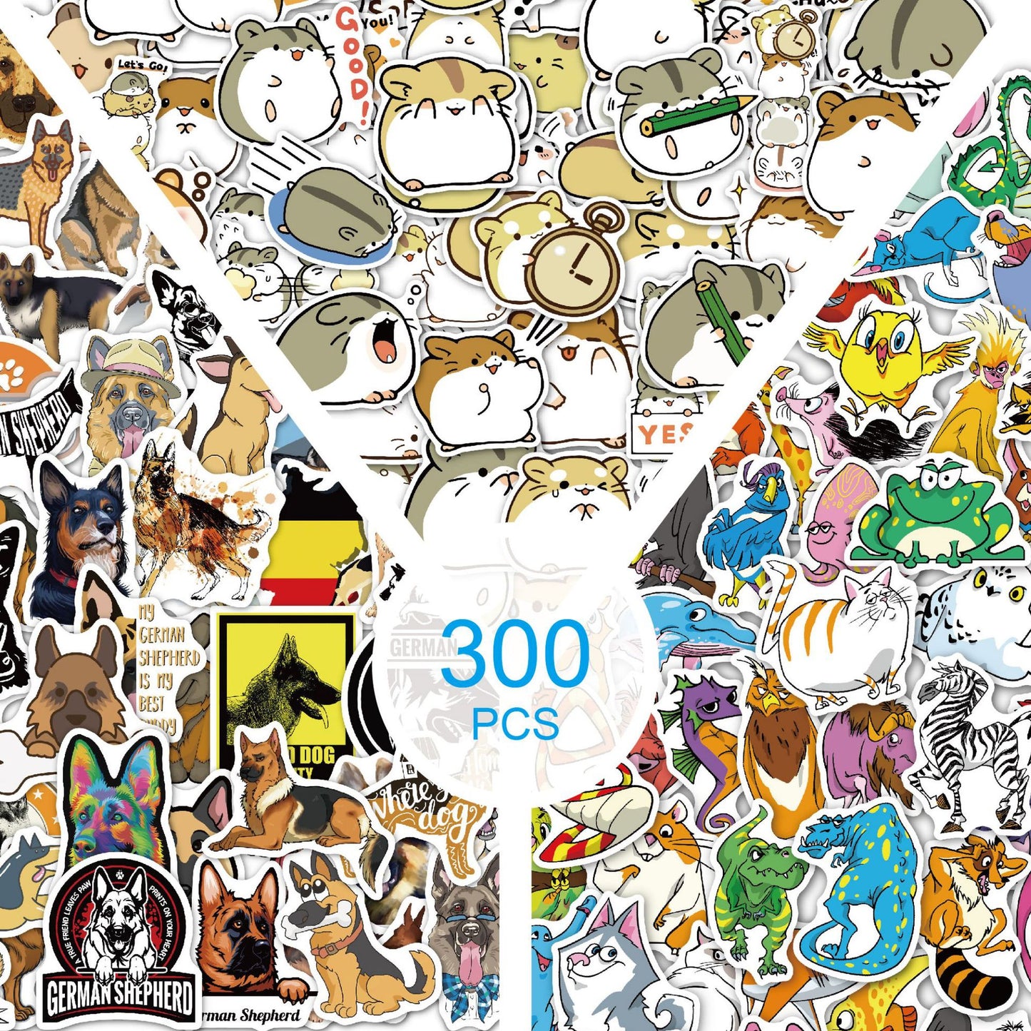 German Shepherd Animal Stickers 300 Cartoons