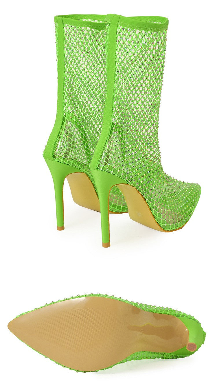 Net Drill Versatile Outdoor High Heel Sandals