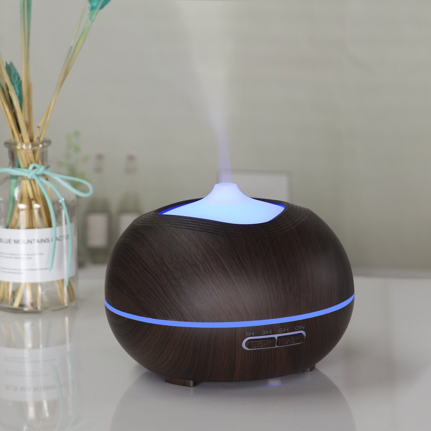 Wood Grain Aroma Diffuser 400ml Household Creative Humidifier Office Ultrasonic Air Atomizer