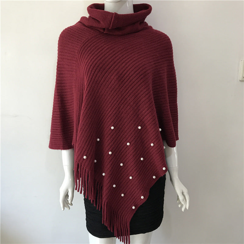 Women Batwing Tassel Knit Shawl