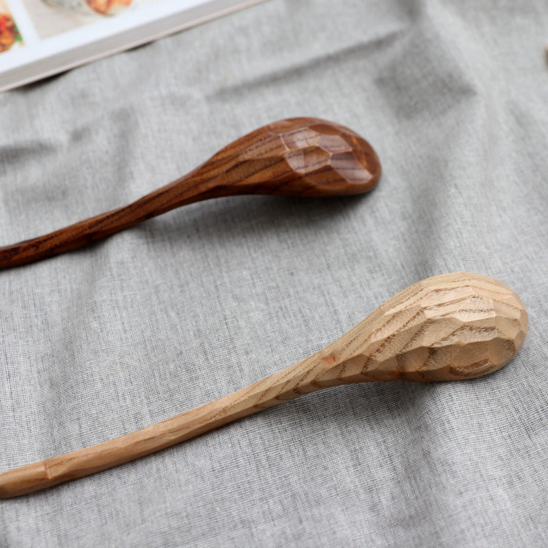 Creative Hammered Wooden Curved Spoon Tableware