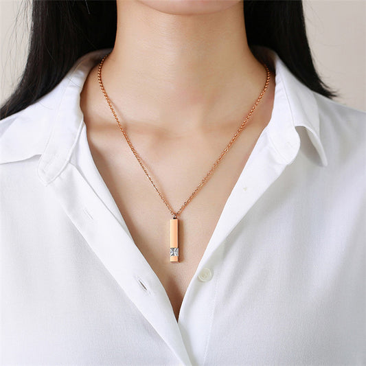 Essence Elysium: Stainless Steel Perfume Bottle Pendant Necklace.