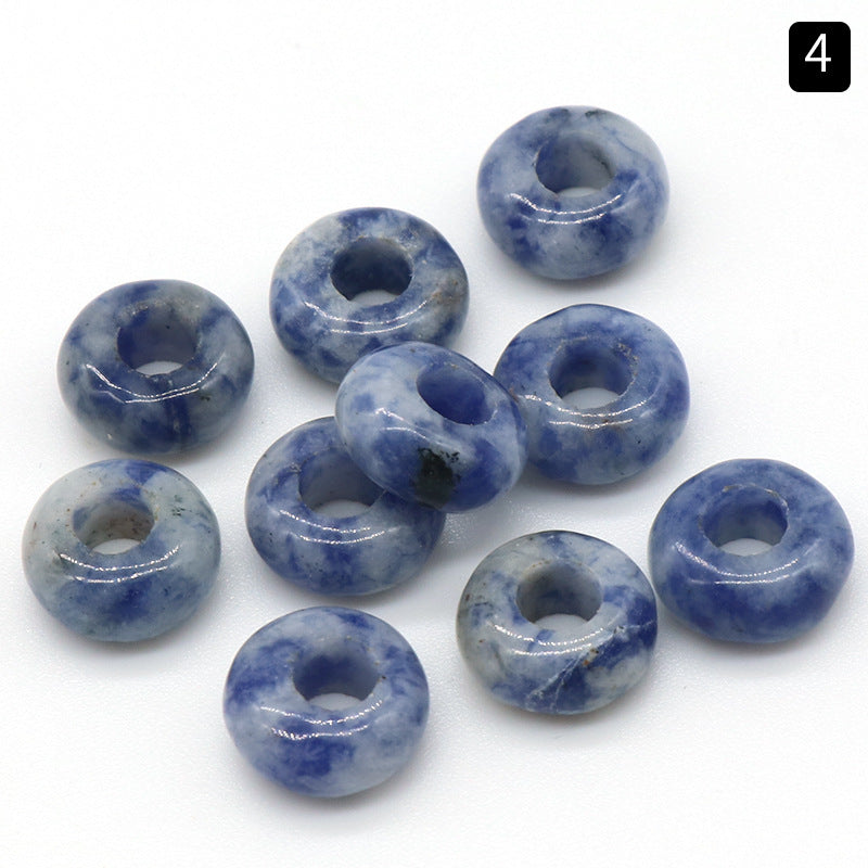 5x10mm Large Hole 4mm Circle Natural Crystal Agate Jade Beads Abacus Beads