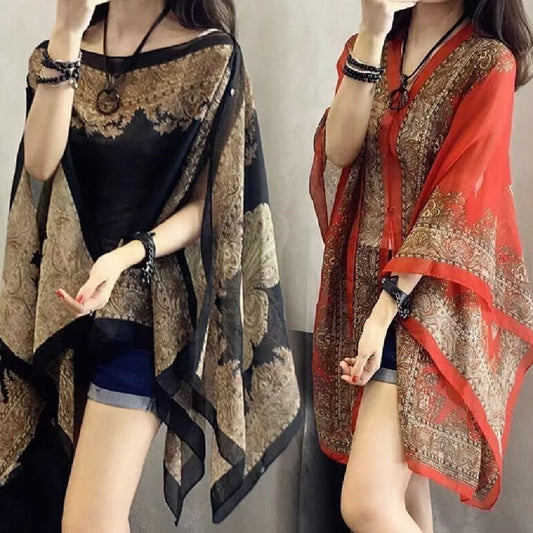 Fashionable Chiffon Breathable Pullover Shawl