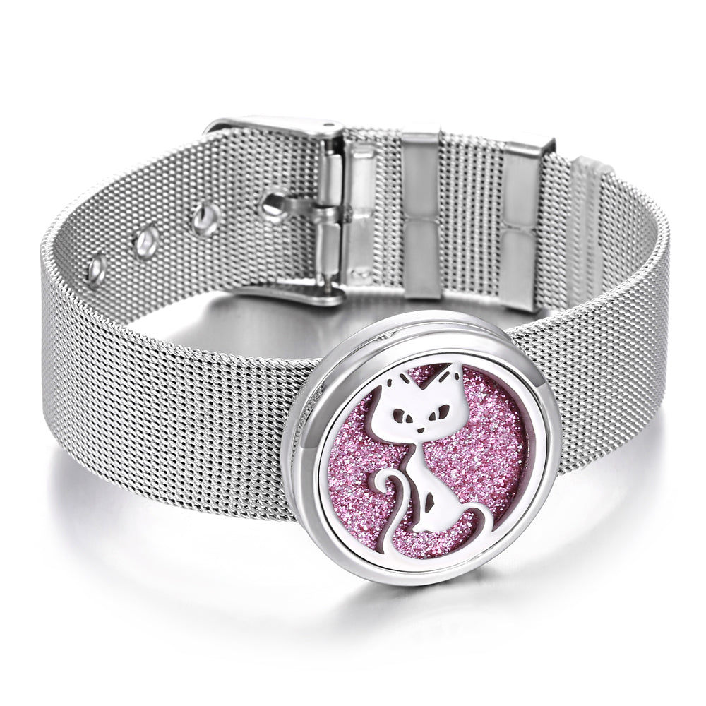 Essence Elysium: Stainless Steel Aromatherapy Bracelet Perfume Diffuser.