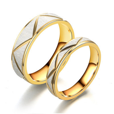 Titanstahl-Paarring 24K Gold Edelstahlring