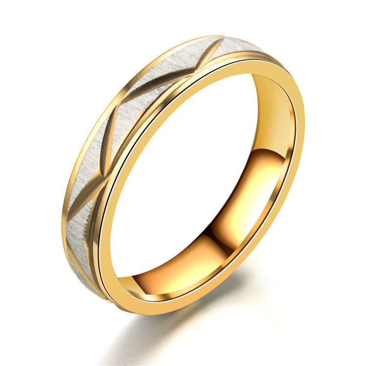 Titanstahl-Paarring 24K Gold Edelstahlring