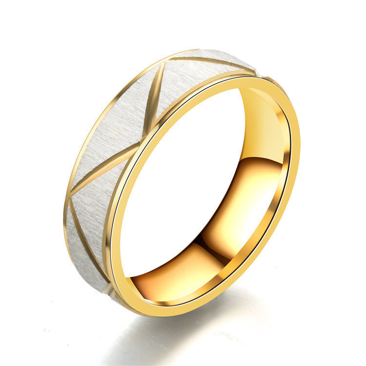 Titanstahl-Paarring 24K Gold Edelstahlring