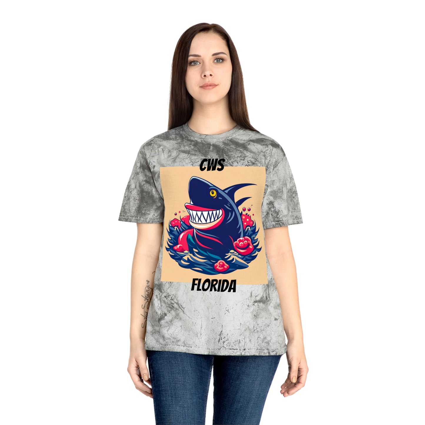 CWS Florida Shark Unisex Color Blast T-Shirt By Cozy Winter Store (ships within USA only)