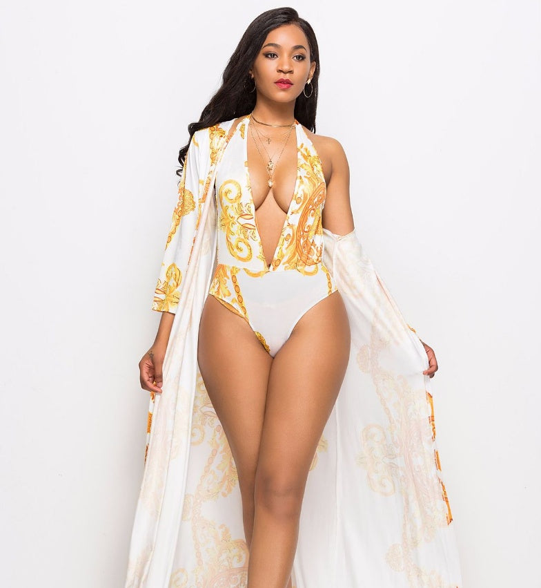 Printed cloak bikini