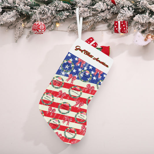 God Bless America Christmas Stocking (Made in Queen) By Cozy Winter Store