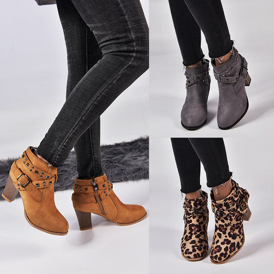 Studded High Heel Booties