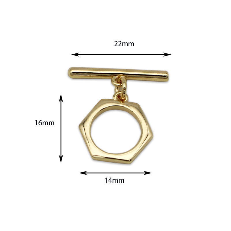 Zubehör Halskette Clip Armband Knopf Kupfer Beschichtung 18K Echtgold OT Schnalle Farbbeständige Gold Ending Verbindungsschnalle