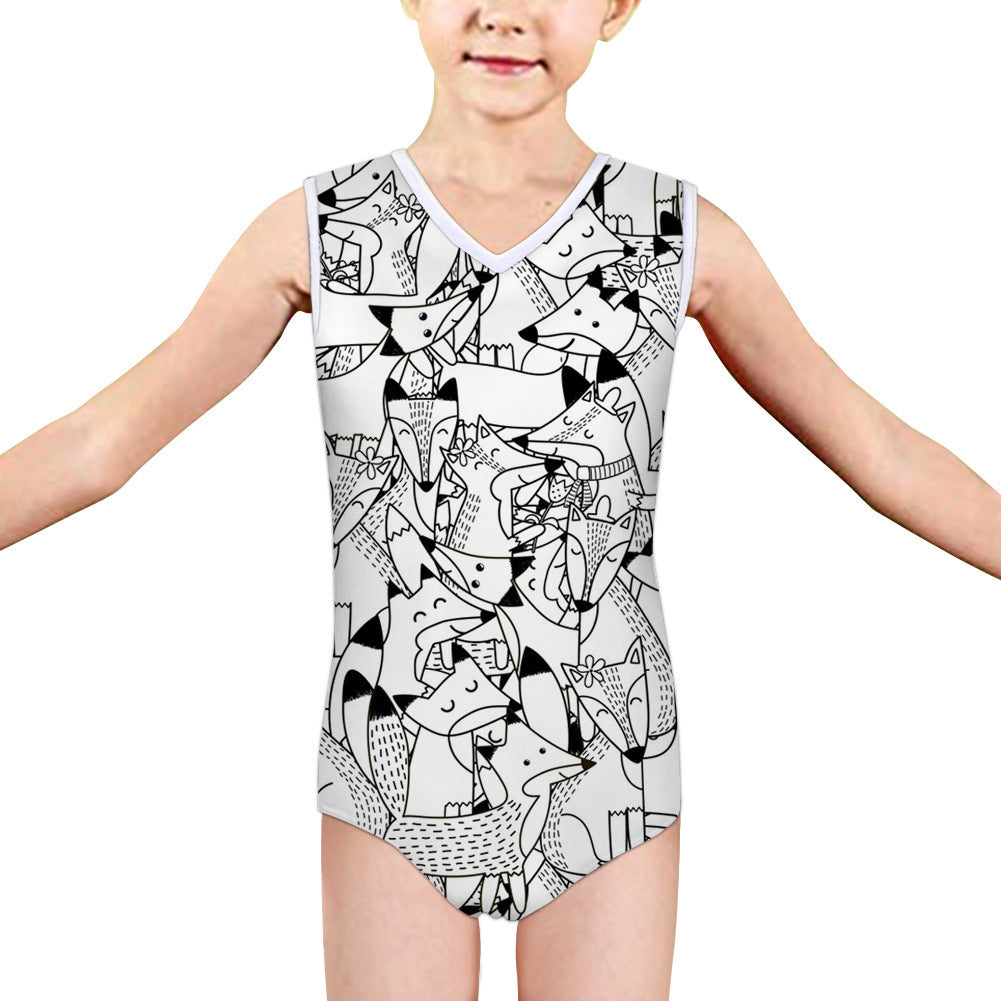 Panda Swimsuit Medium And Large Little Girl Summer One-piece Swimsuit Triangle Swimsuit