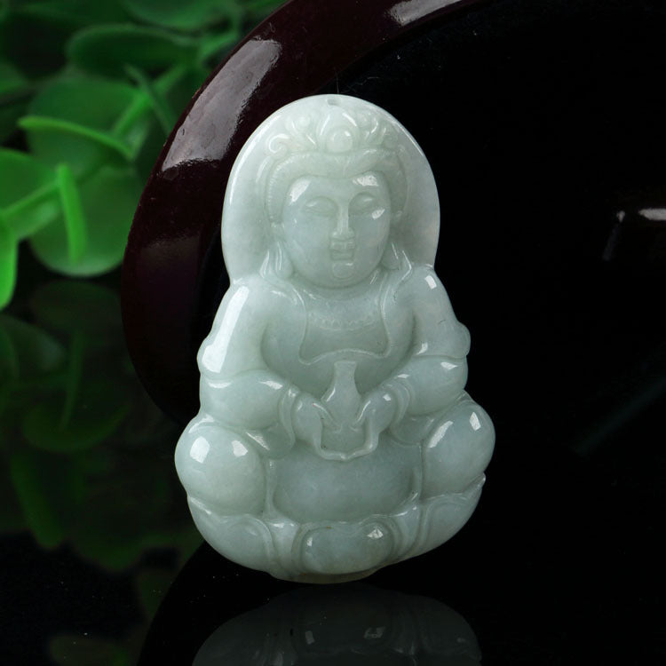 Jade Avalokitesvara Buddha Anhänger Nichts Karte Drachen Karte Landschaft Karte