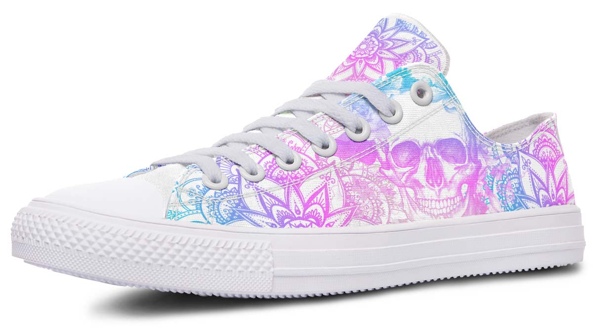 UrbanKicks Pinky Skull Fashion Print Couple Low-Top Canvas Shoes