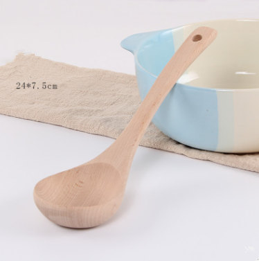 Unpainted wooden shovel wooden spoon non-stick special shredder long handle spoon